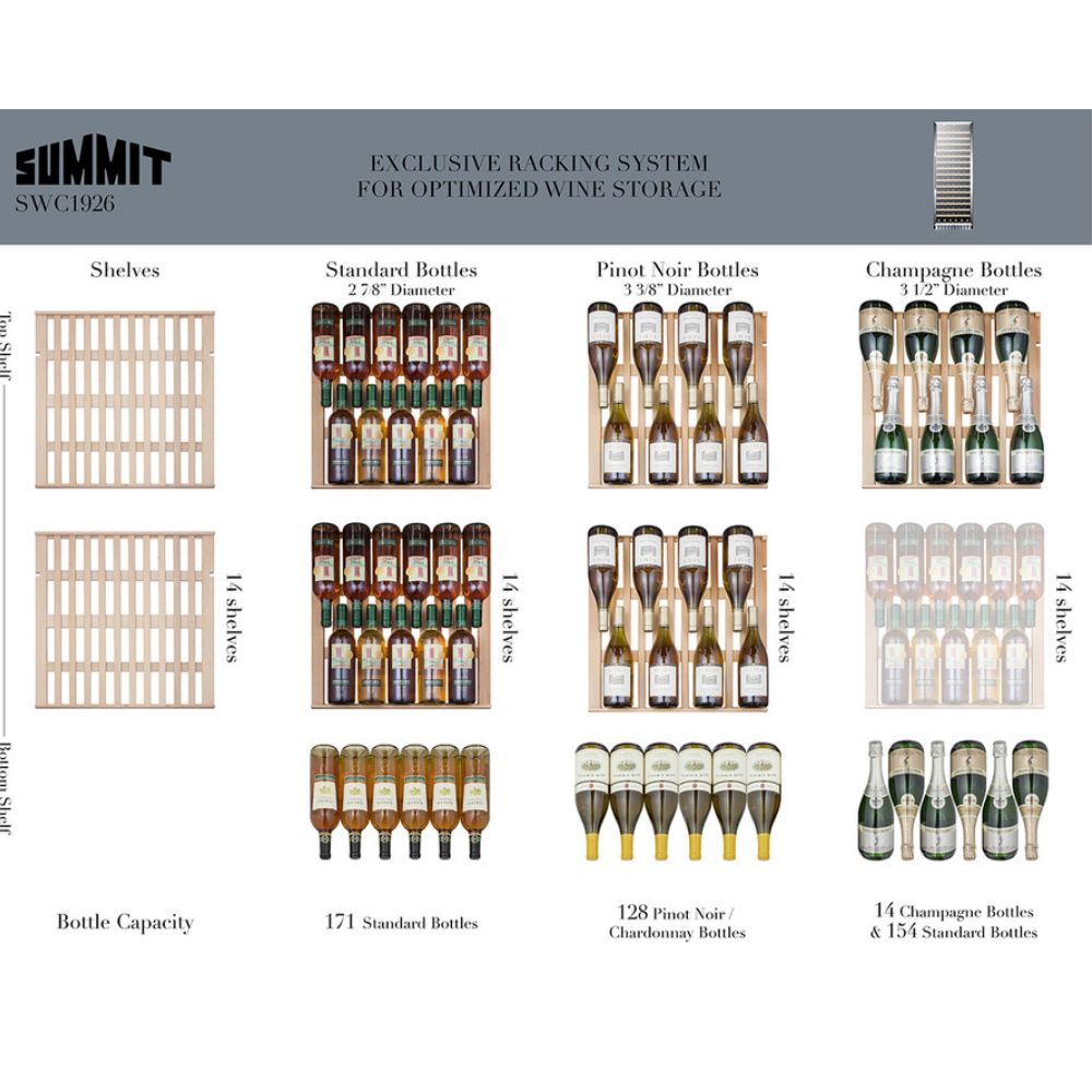 Summit 24" Wide 171 Bottle Single-Zone Wine Cooler