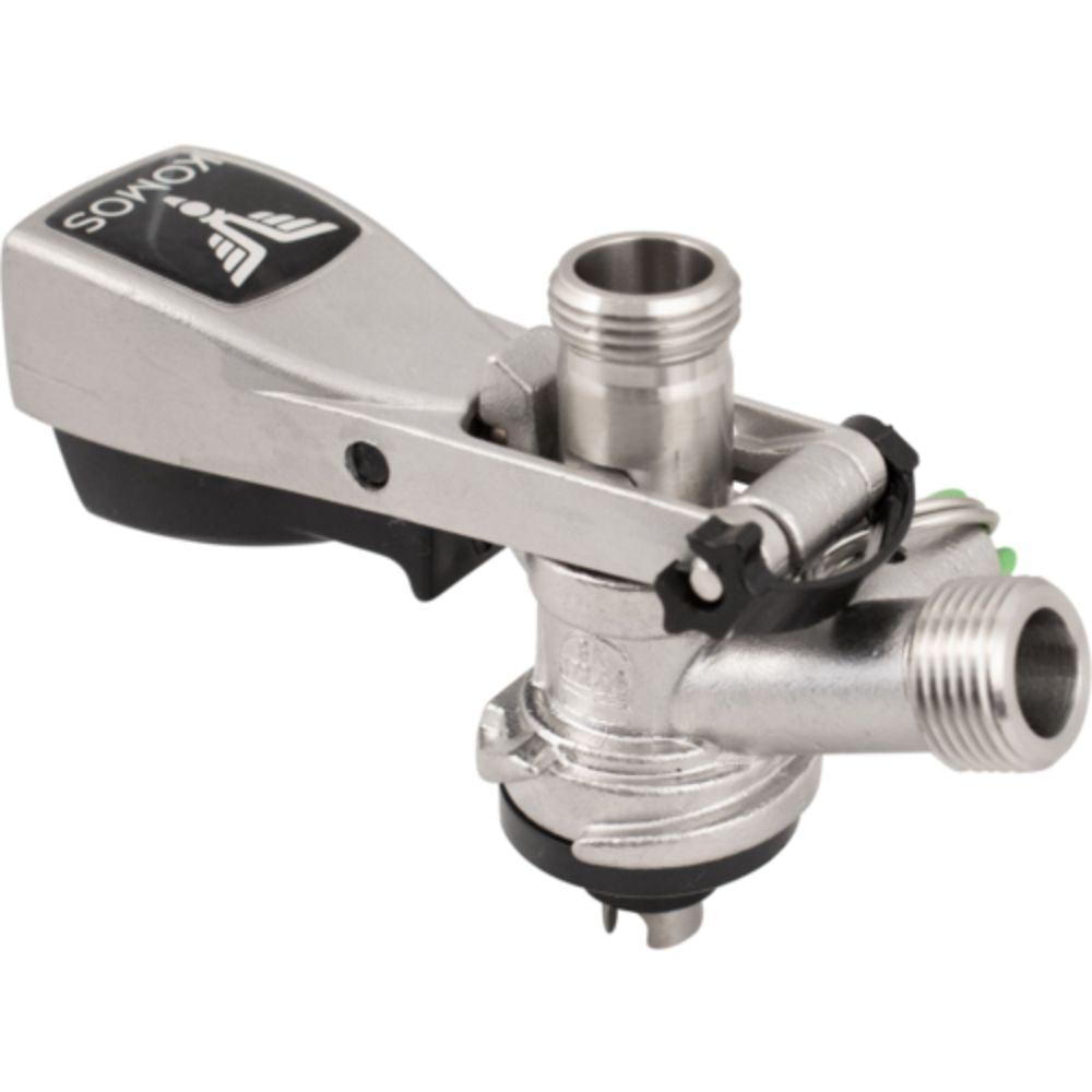 Komos Stainless Steel S-Style Keg Coupler with Ball Lock Quick Disconnect (QD) Adapters