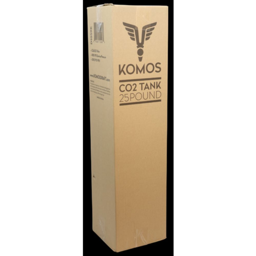 Komos 25 lb CO2 Tank Premium Aluminum New CGA320 Valve US DOT Approved
