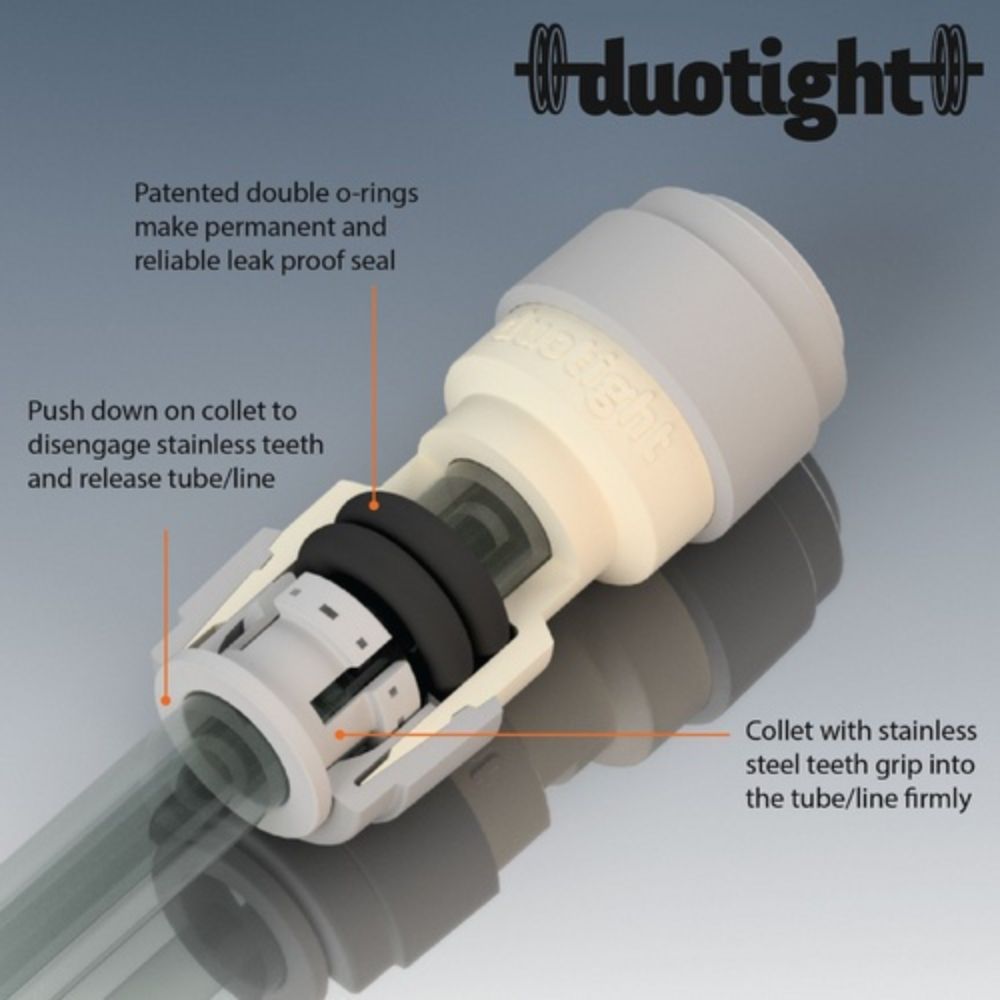 Kegland Duotight Push-In Fitting - 9.5 mm (3/8 ") x 1/4 " Flare