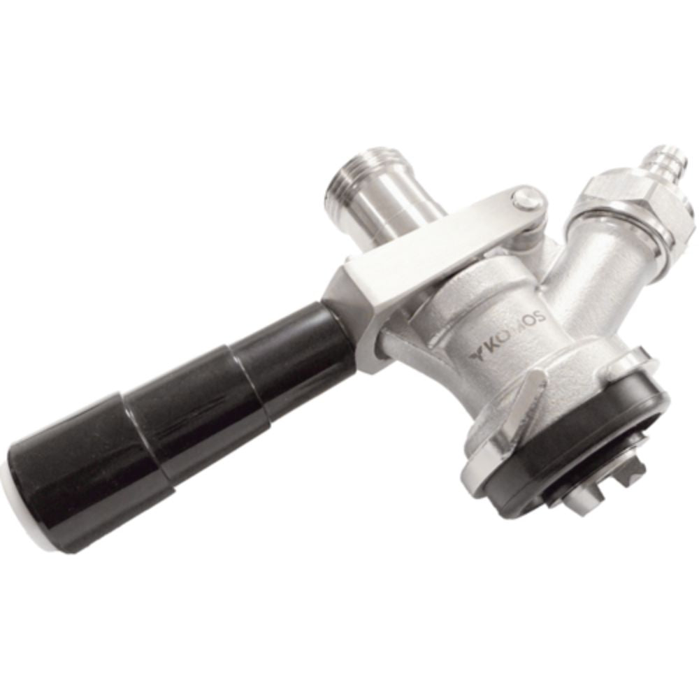 Komos D-Style Keg Coupler Sanke Beer Tap Stainless Steel Body & Probe PRV Gas Barb Included
