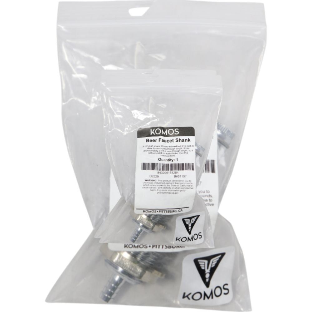 Komos Beer Faucet Shank 3.5 in. Welded Barb