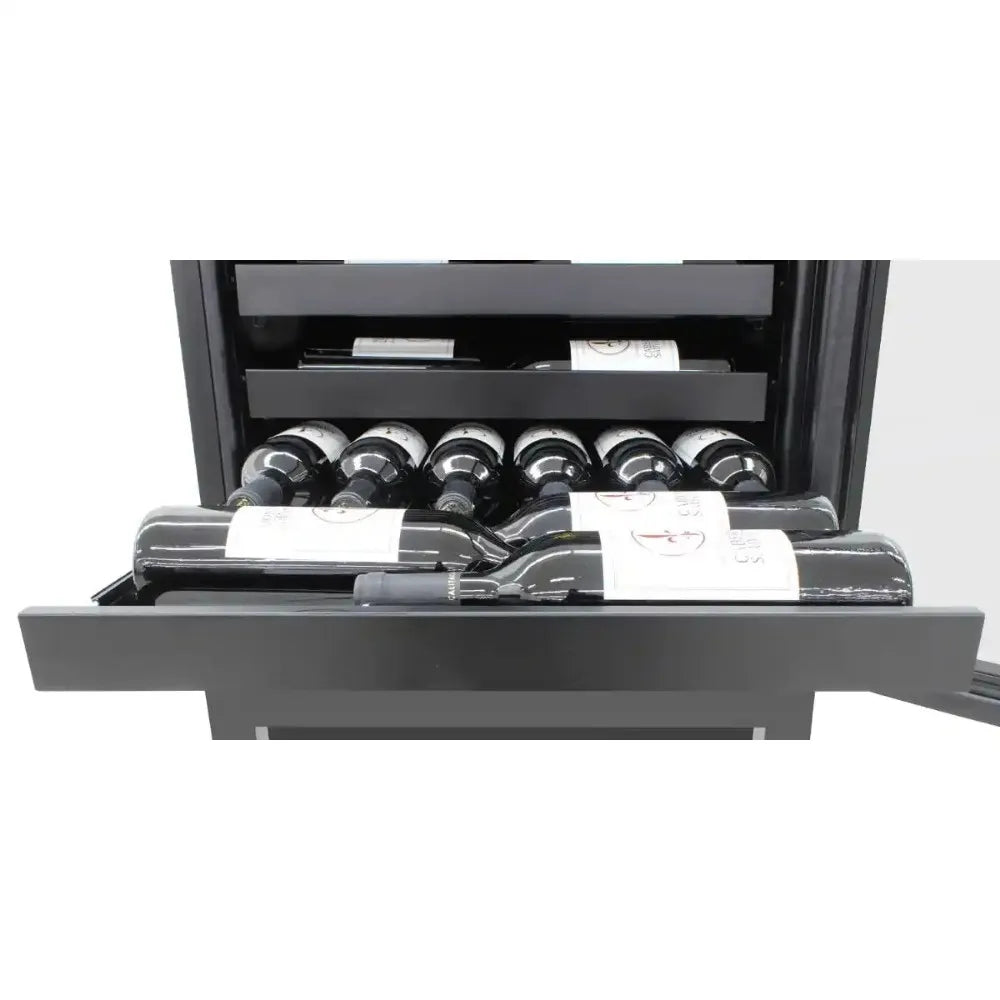 Photo of Vinotemp EL-100WBC-TS Wine and Beverage Fridge Full of Bottles