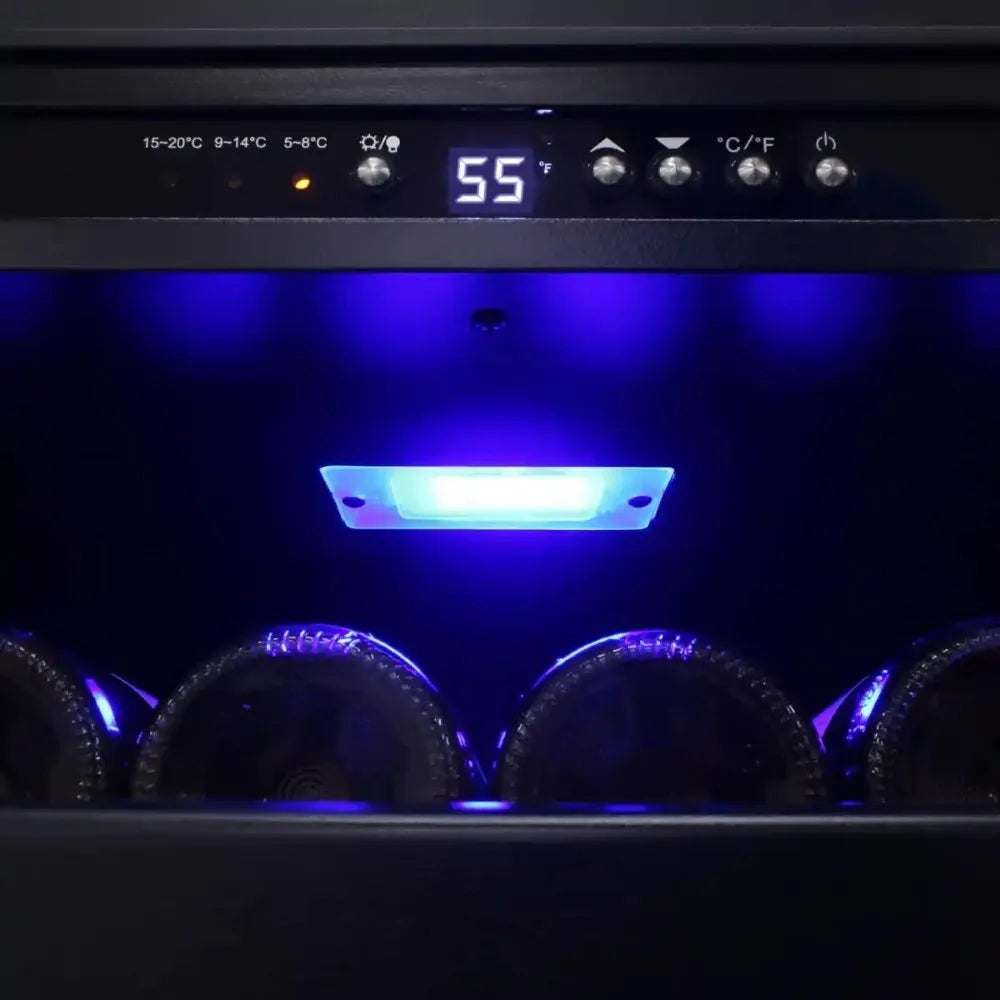 Close Up Photo of EL-100SBB Wine Cooler Blue LED Light