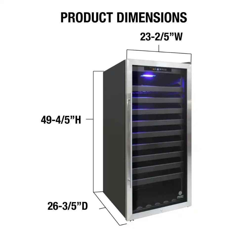 Dimensions Illustration of Vinotemp EL-100SBB Wine Cooler