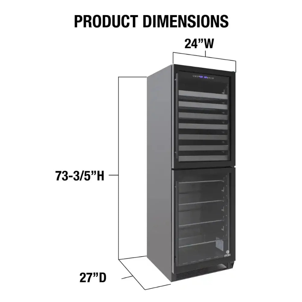Vinotemp EL-100WBC-TS Wine and Beverage Refrigerator Dimensions Illustration