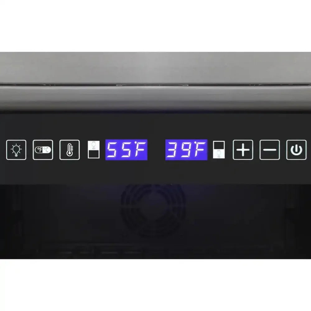 Close Up Photo of Vinotemp EL-100WBC-TS Wine and Beverage Cooler Digital Temperature Display