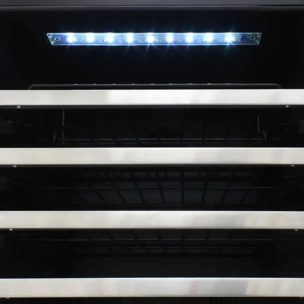 Close Up Photo of EL-142SDST Wine Cooler Interior With LED Light