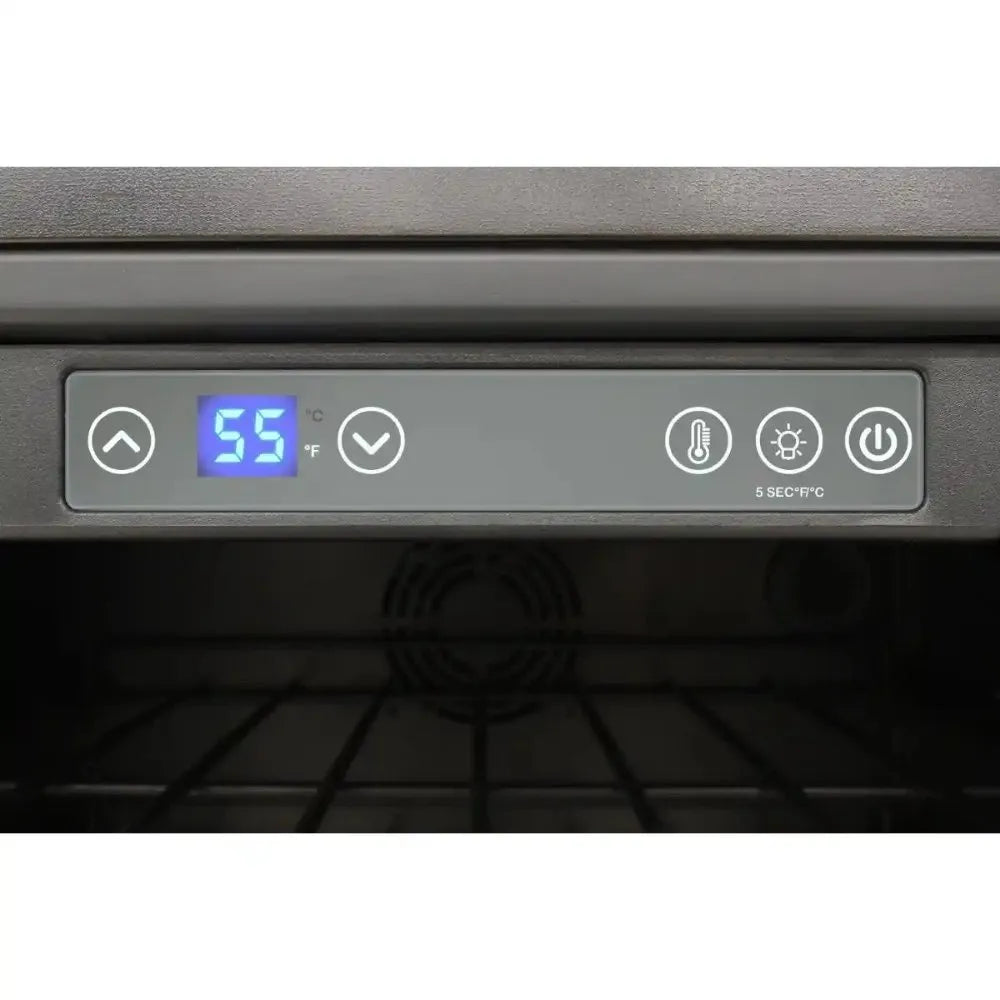 Vinotemp EL-24THWB Wine and Beverage Refrigerator Temperature Control Display Close Up Photo