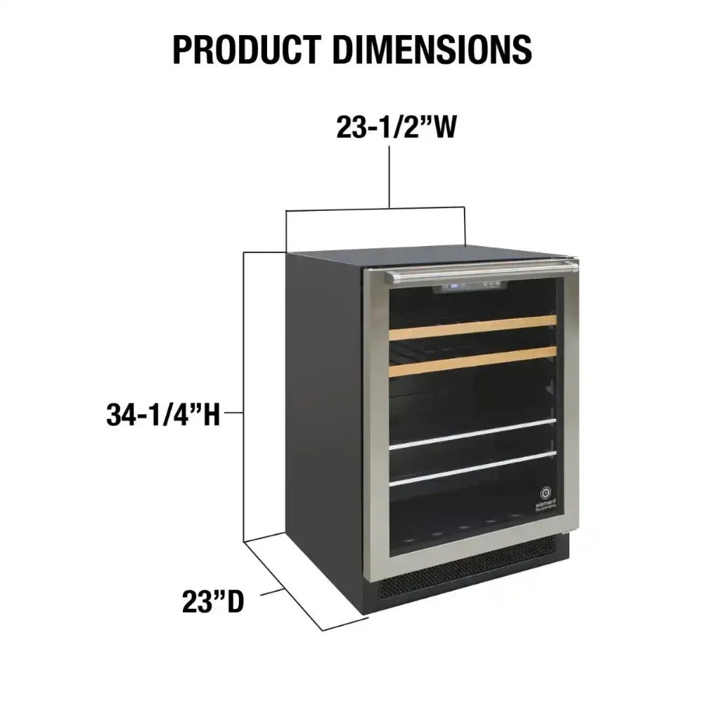 Vinotemp EL-24THWB Wine and Beverage Cooler Dimensions Illustration