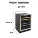 Vinotemp EL-24THWB Wine and Beverage Cooler Dimensions Illustration