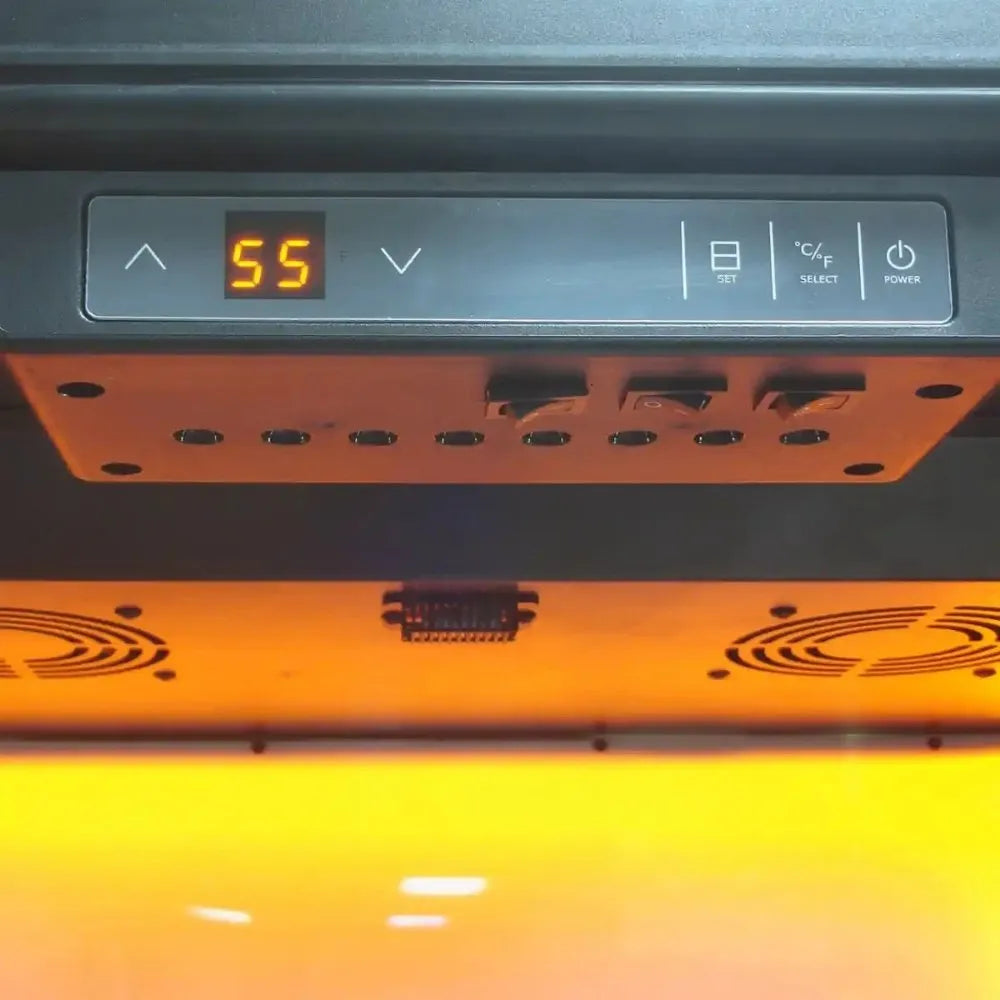 Close Up Photo of Vinotemp EL-300COMM-L Wine Refrigerator Digital Temperature Display