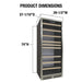 Dimensions Illustration of Vinotemp EL-300DSWL Wine Refrigerator