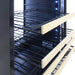 Close Up Picture of Vinotemp White Backlit Panel Wine Cooler Empty Racks
