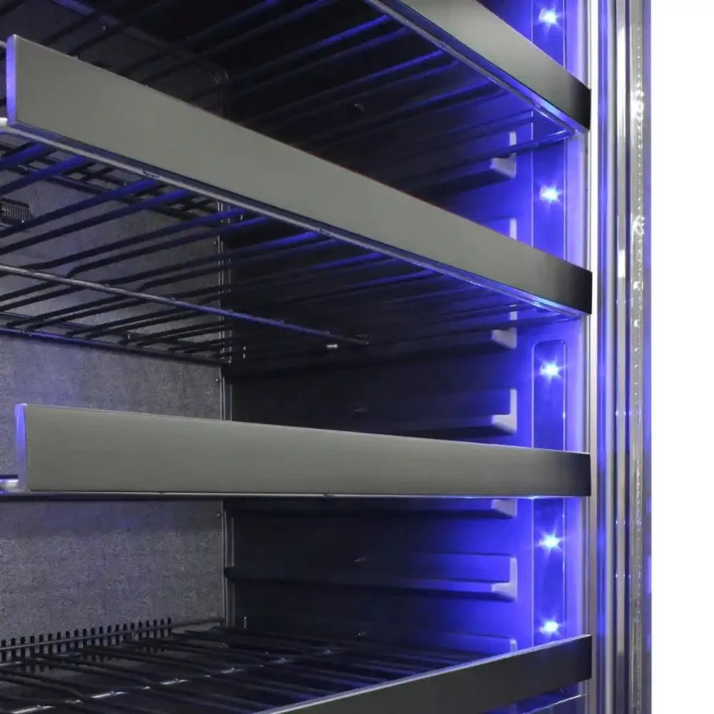 Close Up Picture of Vinotemp EL-300TS Wine Fridge Blue LED Light