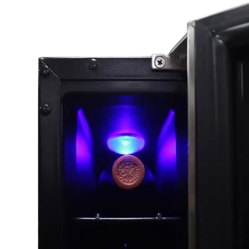 Close Up Photo of Vinotemp EL-7TSST Wine Fridge Blue LED Light