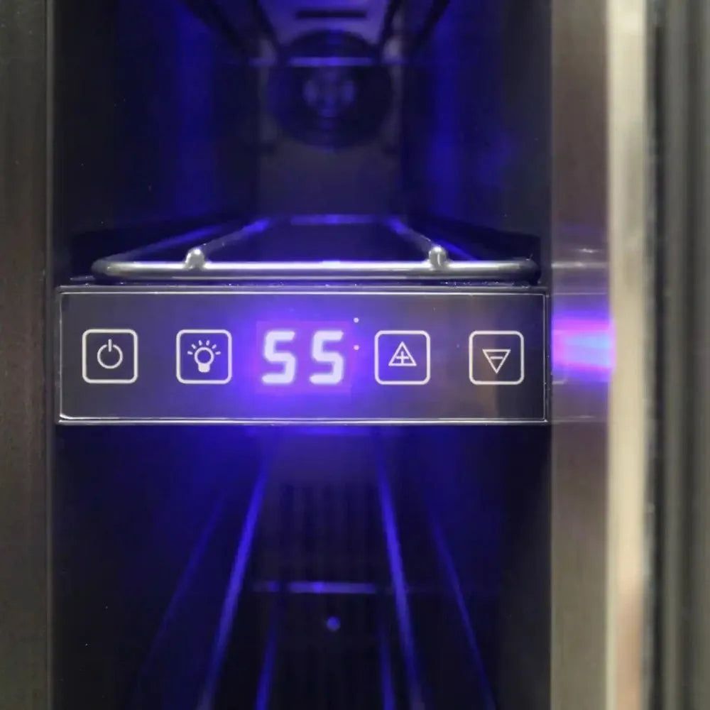 Close Up Photo of Vinotemp EL-7TSST Wine Fridge Temperature Control Display