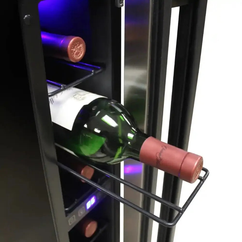 Photo of Vinotemp EL-7TSST Wine Fridge Rack Holding a Bottle