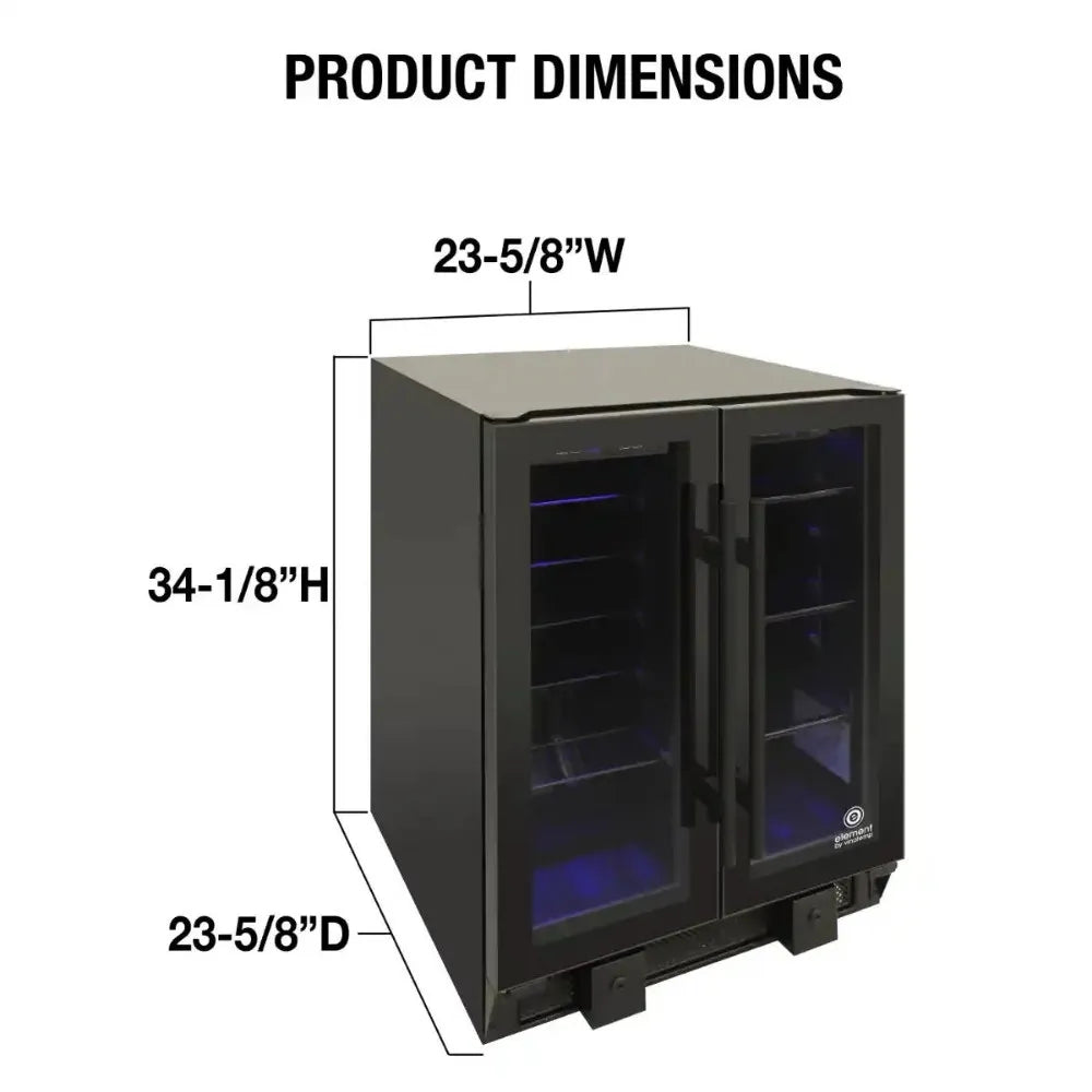 Vinotemp EL-BWC102-02 Wine and Beverage Fridge Dimensions Illustration