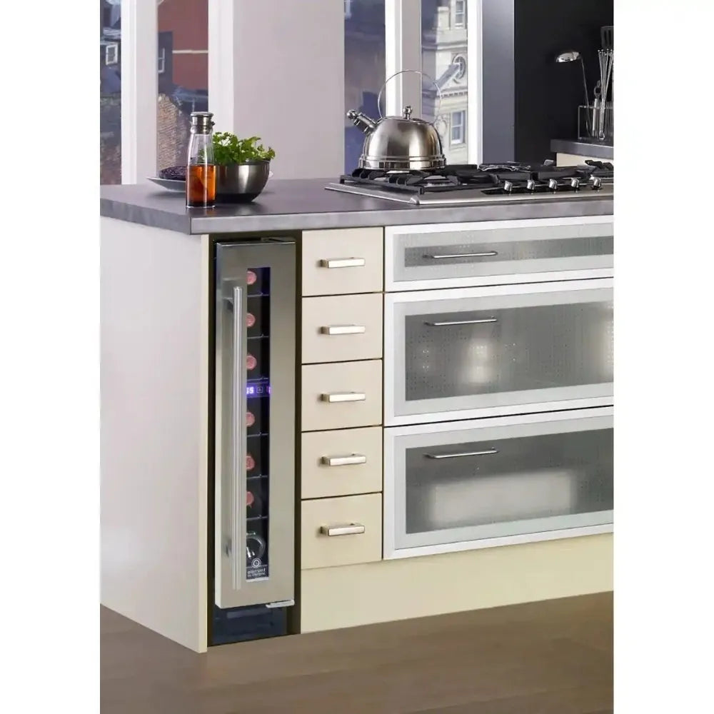 Vinotemp EL-7TSST Wine Refrigerator Image in Kitchen Setting