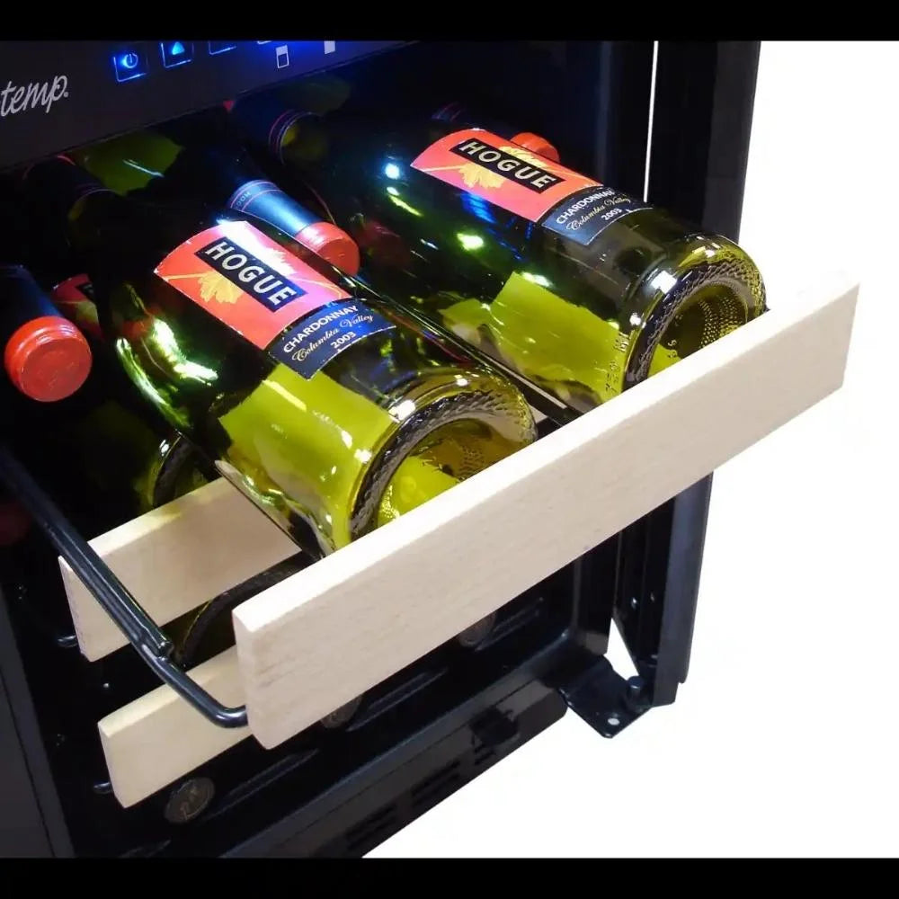 Picture of Vinotemp VT-15PR28 Dual-Zone 15 Wine Cooler with Wine Bottles