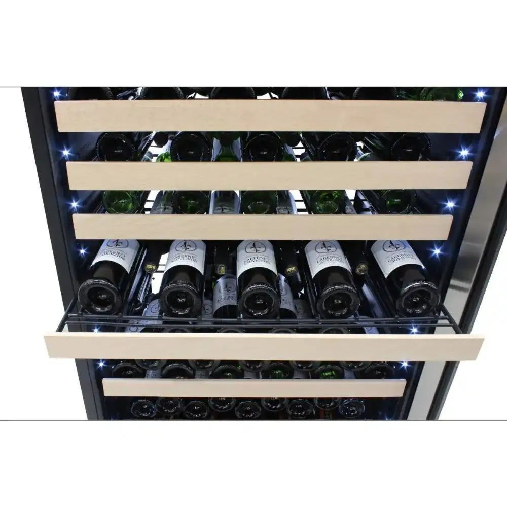 Vinotemp EL-300DSWL Wine Fridge Full of Bottles Photo