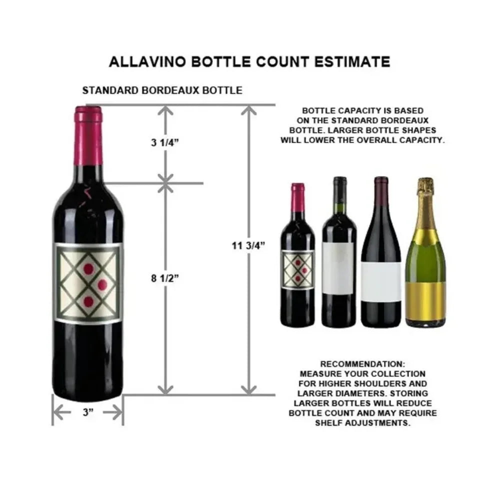 Allavino YHWR305 Wine Cooler Bottle Count Estimate Illustration