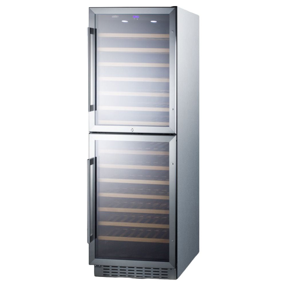Summit 24" Wide 118 Bottle Dual-Zone Built-In Wine Cooler
