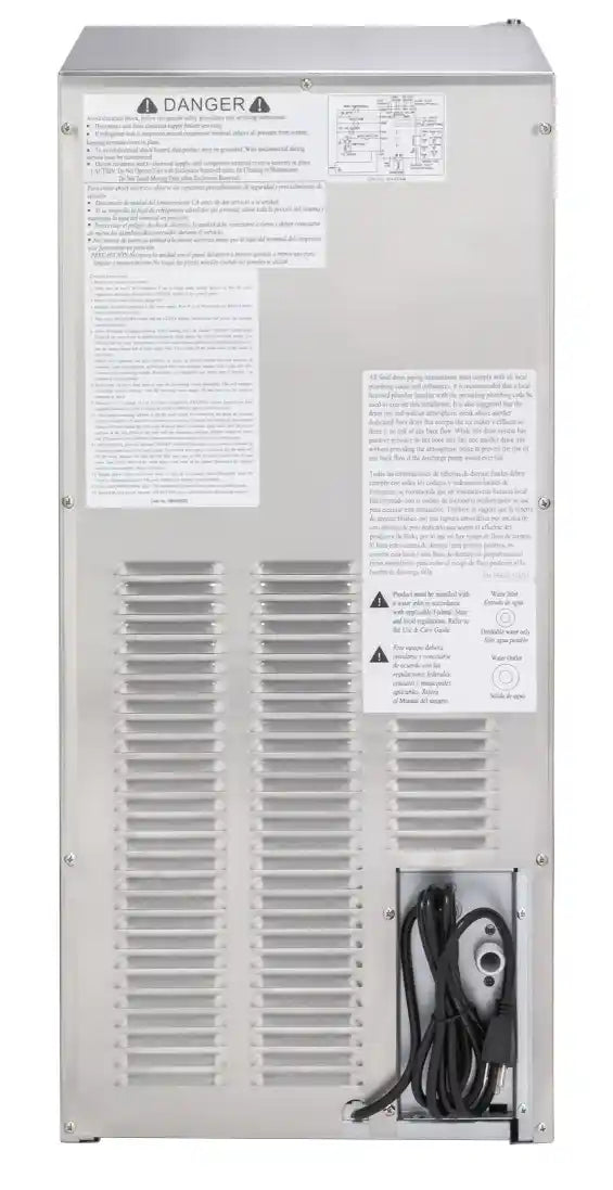 Maxx Ice Premium Outdoor Self-Contained Ice Machine, 15"W, 65 lbs/Day, Full Dice Ice Cubes, Energy Star Listed, in Stainless Steel (MIM50P-O)