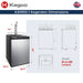 Stainless Kegco K309 Kegerator sizing sheet with 35 inch height, 23.5 inch footprint and weight figures
