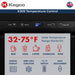 Control strip and 32-75 degree range chart for beer, soda, coffee, kombucha and wine on the Kegco K309