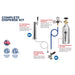 Labeled single-faucet dispense kit parts supplied with the Kegco K309 Kegerator including tower, regulator and CO2 tank