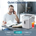 Grey Kismile Z5815NH shown with a 40 decibel quiet operation noise scale beside a man on the phone