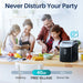 Family cooking near the quiet black Kismile Z5815NH Pebble Ice Maker with a 40 decibel noise scale