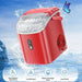 Red Kismile Z5815NH Nugget Ice Maker with feature icons for one button operation and alerts