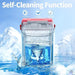 Self-cleaning function taking 15 minutes shown on the red Kismile Z5815NH Countertop Ice Maker