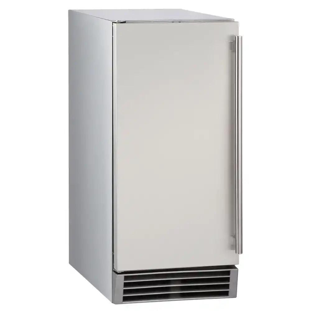 Maxx Ice Premium Outdoor Self-Contained Ice Machine, 15"W, 65 lbs/Day, Full Dice Ice Cubes, Energy Star Listed, in Stainless Steel (MIM50P-O)