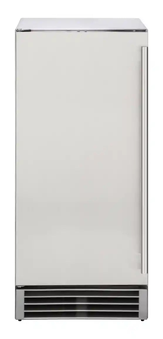 Maxx Ice Premium Outdoor Self-Contained Ice Machine, 15"W, 65 lbs/Day, Full Dice Ice Cubes, Energy Star Listed, in Stainless Steel (MIM50P-O)