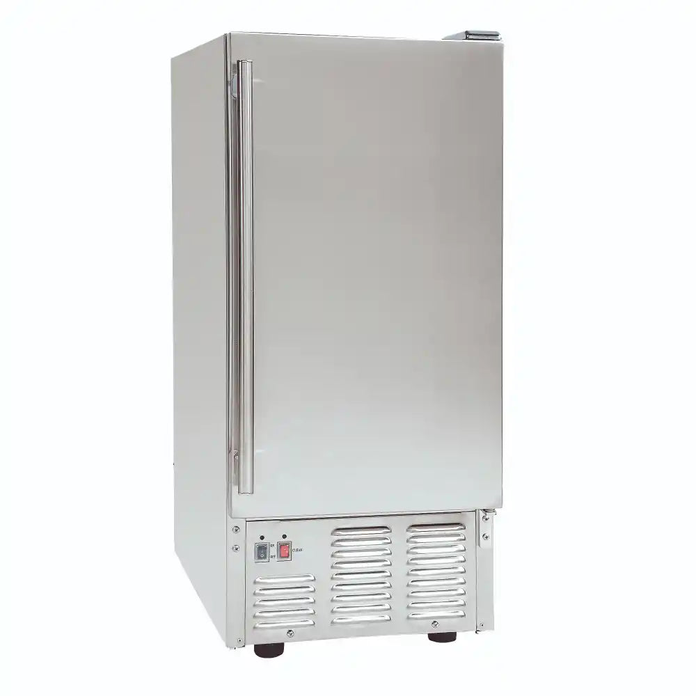 Maxx Ice Self-Contained Outdoor Ice Machine, 15"W, 60 lbs/Day, Full Dice Ice Cubes, Energy Star Listed, in Stainless Steel (MIM50-O)