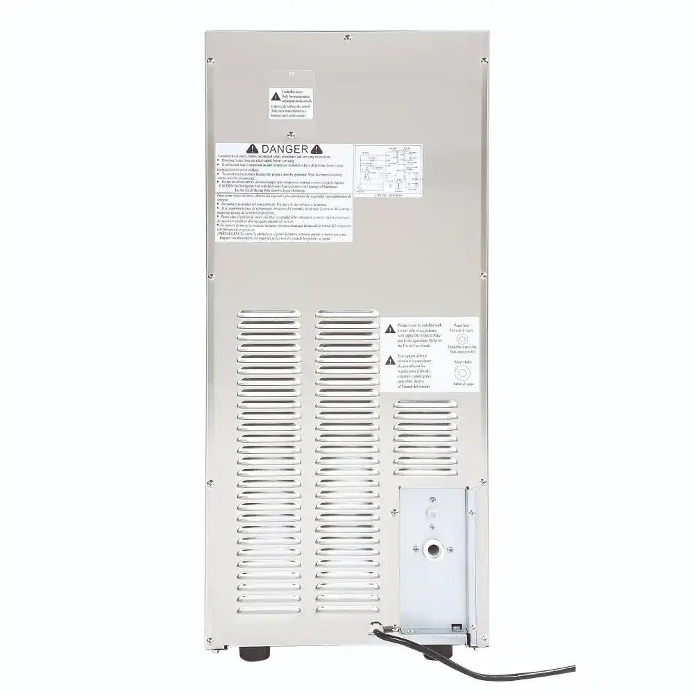Maxx Ice Self-Contained Outdoor Ice Machine, 15"W, 60 lbs/Day, Full Dice Ice Cubes, Energy Star Listed, in Stainless Steel (MIM50-O)